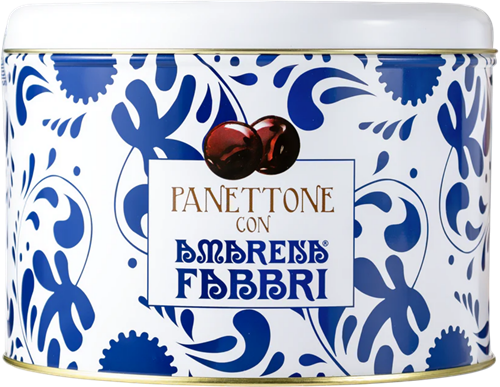 Panettone à l’Amarena Fabbri 500g en boîte décorée